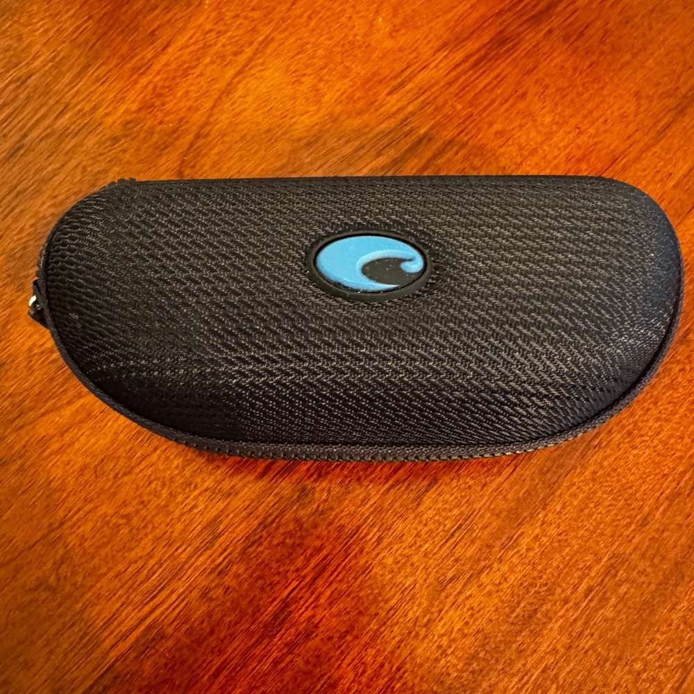 Costa Del Mar Sunglasses Case Hard Shell Black Blue Logo Travel Protective Case